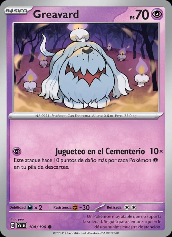 Greavard card in Spanish