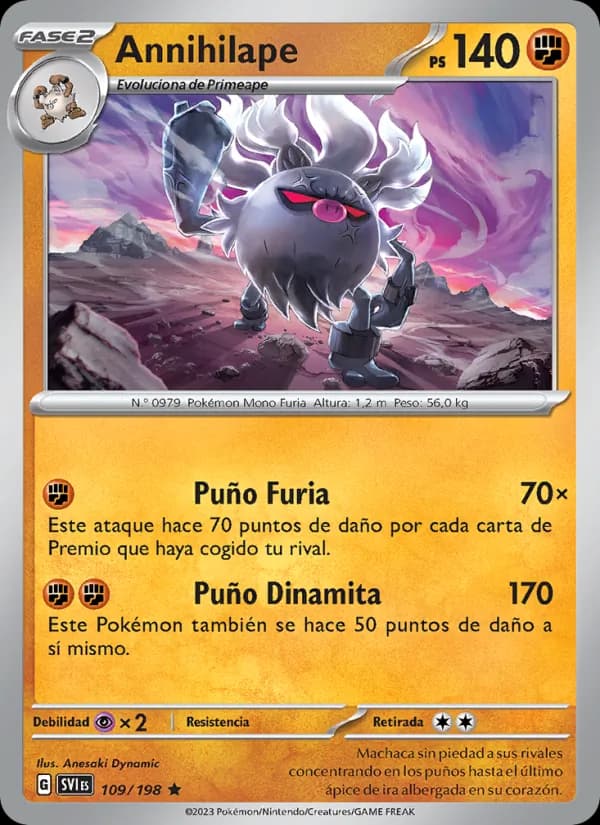 Annihilape card in Spanish