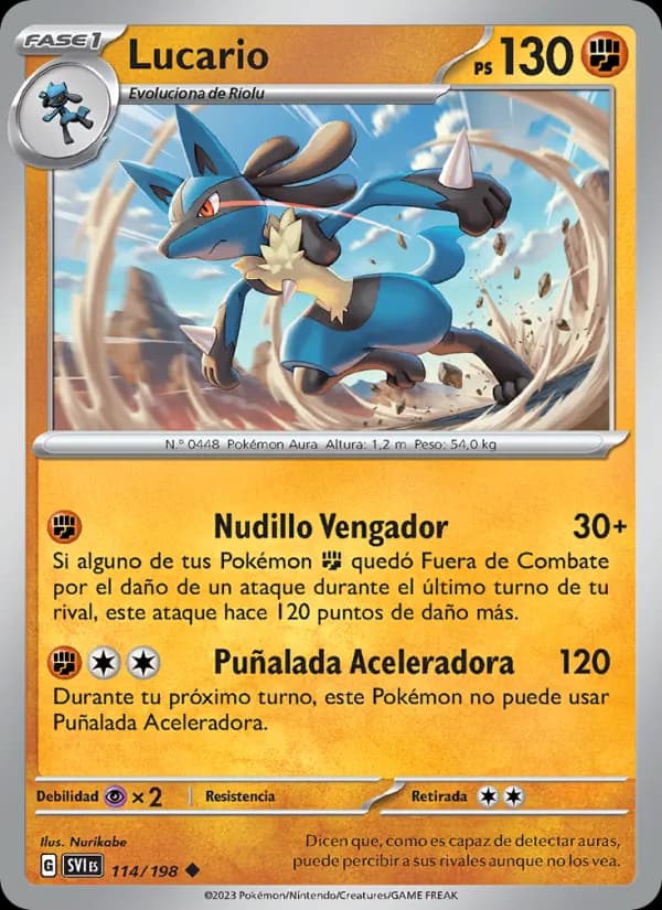 Lucario card in Spanish