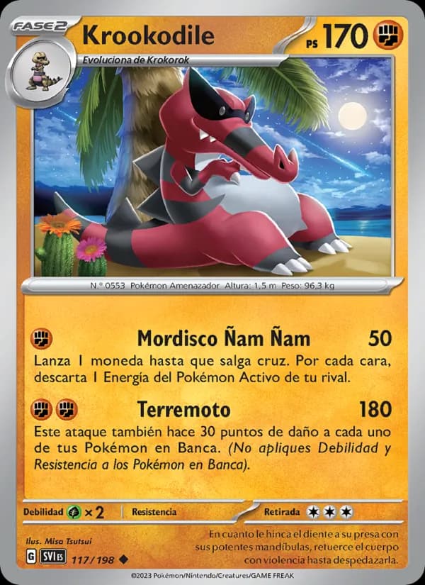 Krookodile card in Spanish