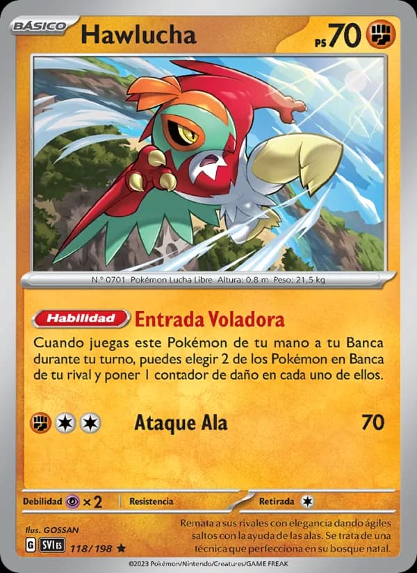 Hawlucha card in Spanish