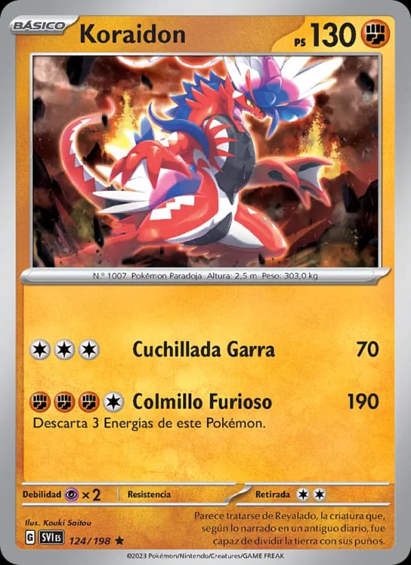 Koraidon card in Spanish