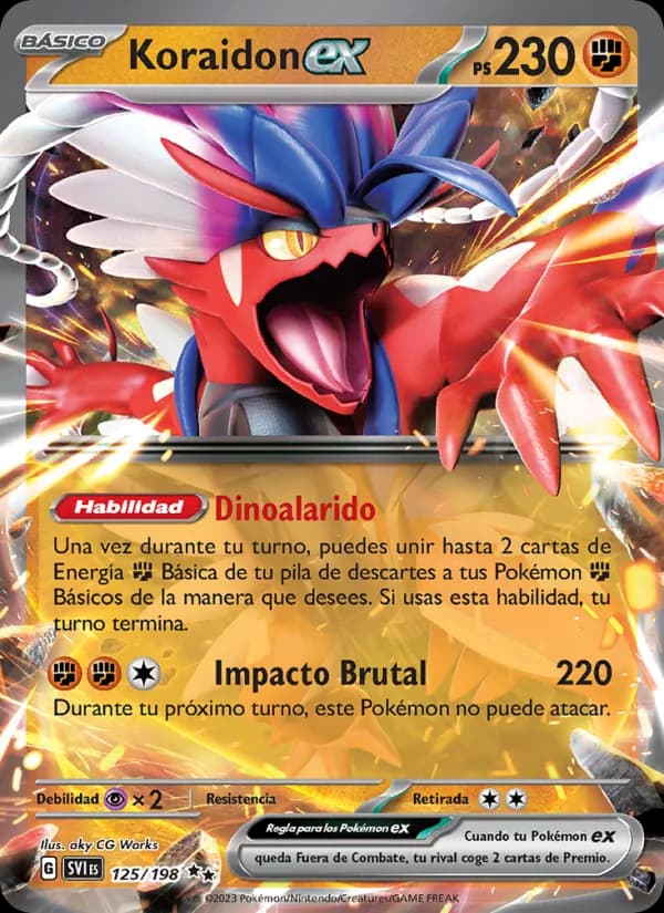 Koraidon ex card in Spanish