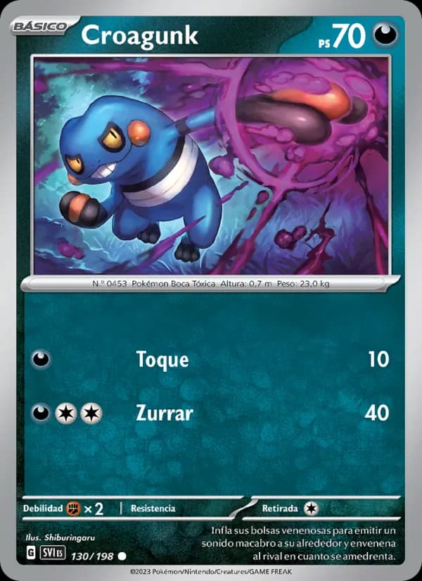 Croagunk card in Spanish