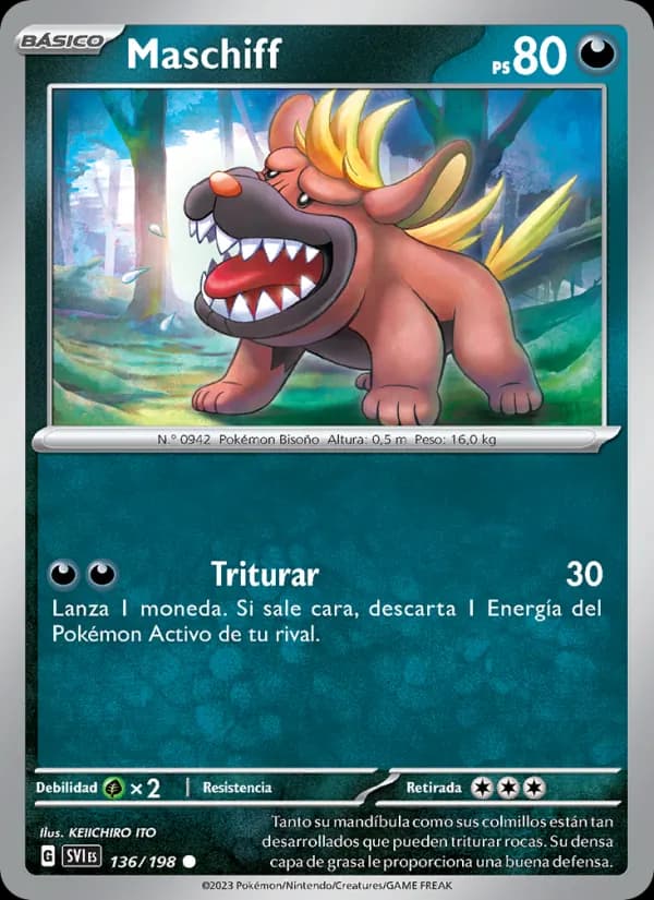 Maschiff card in Spanish