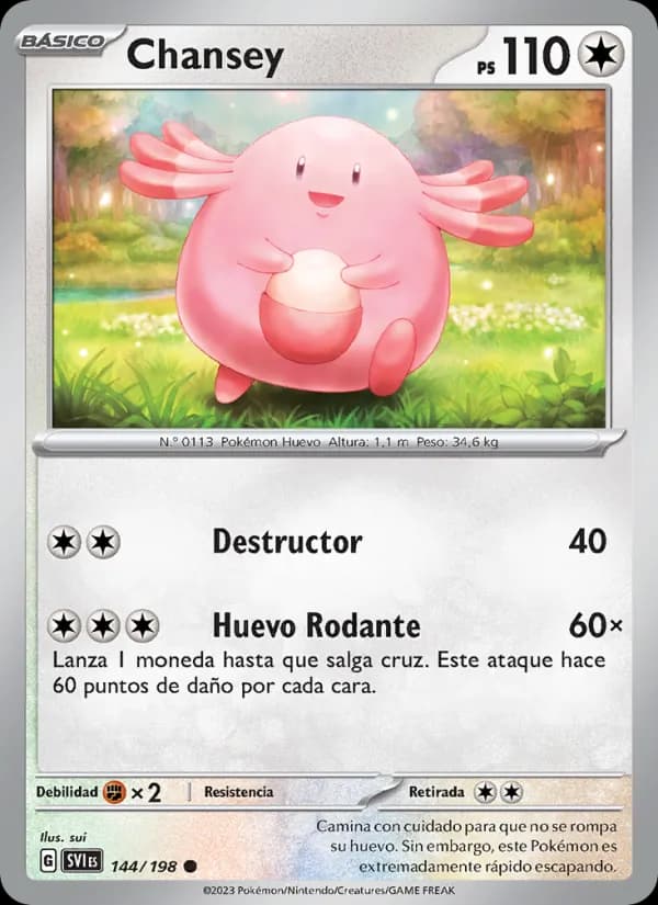 Chansey card in Spanish