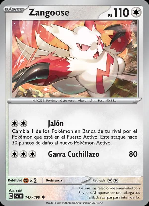 Zangoose card in Spanish