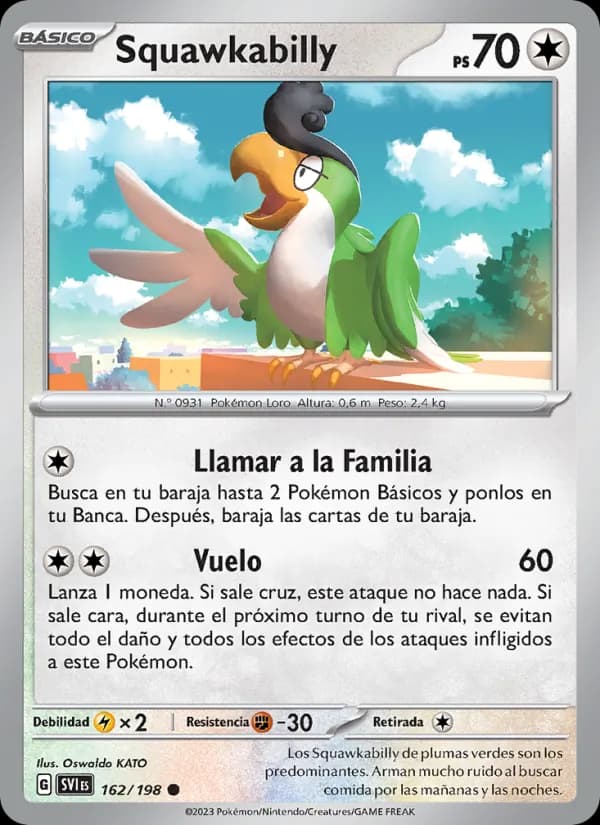 Squawkabilly card in Spanish