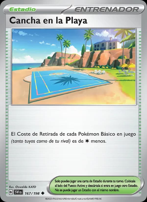 Cancha en la Playa card in Spanish