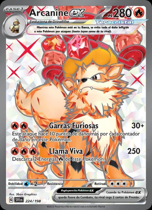 Arcanine ex card in Spanish