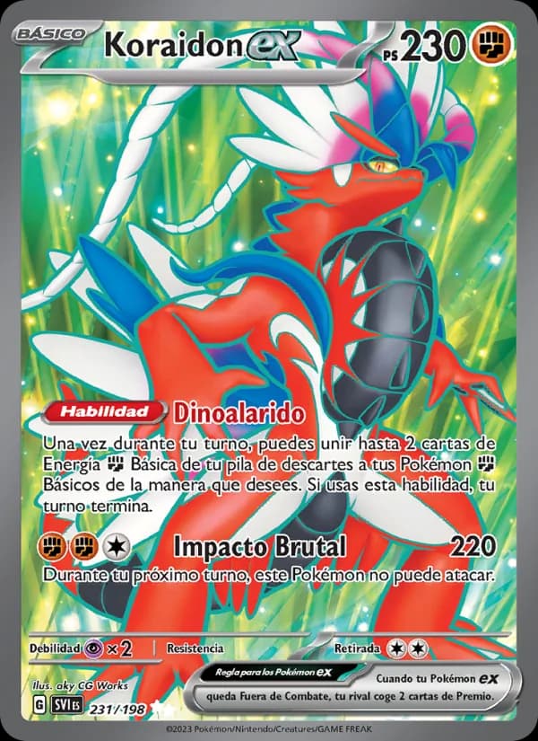 Koraidon ex card in Spanish