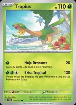 Tropius card in Spanish