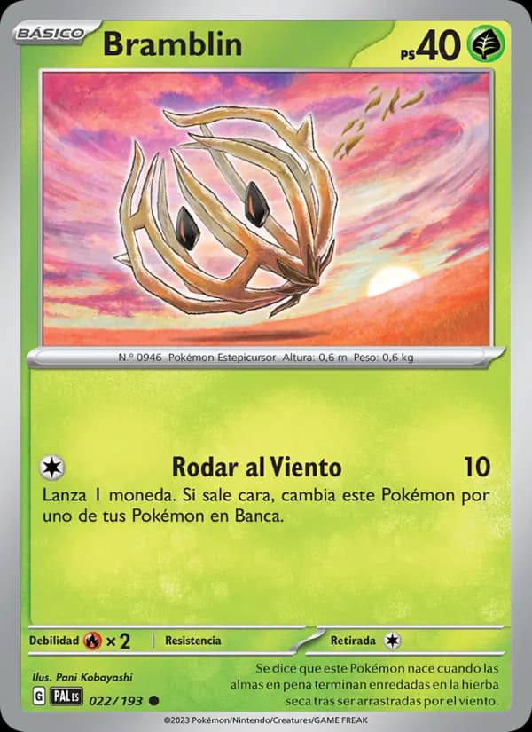 Bramblin card in Spanish