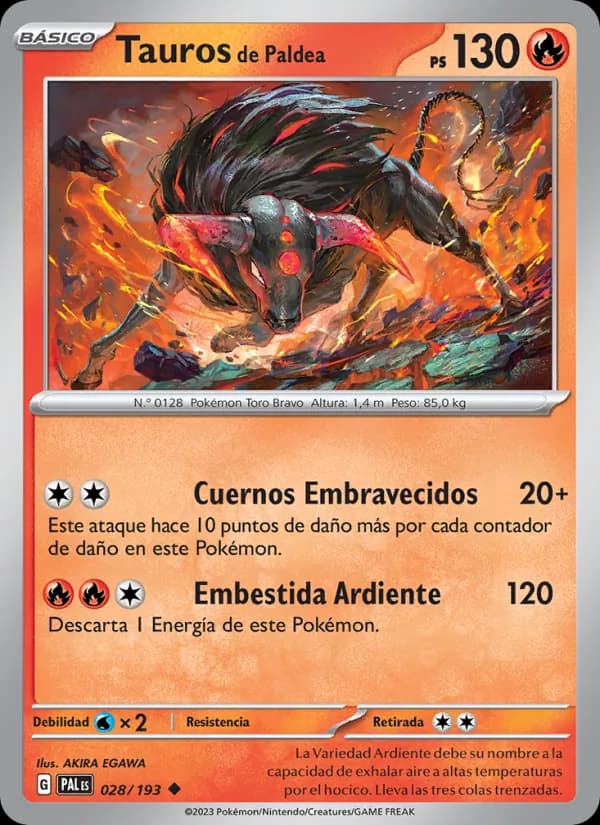 Tauros de Paldea card in Spanish