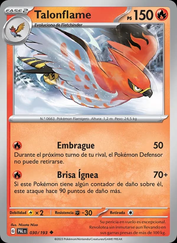 Talonflame card in Spanish