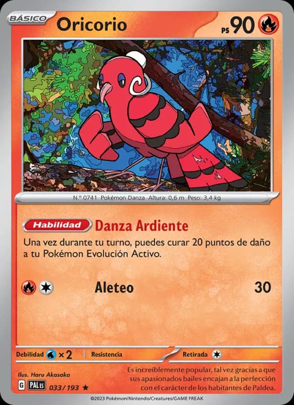Oricorio card in Spanish