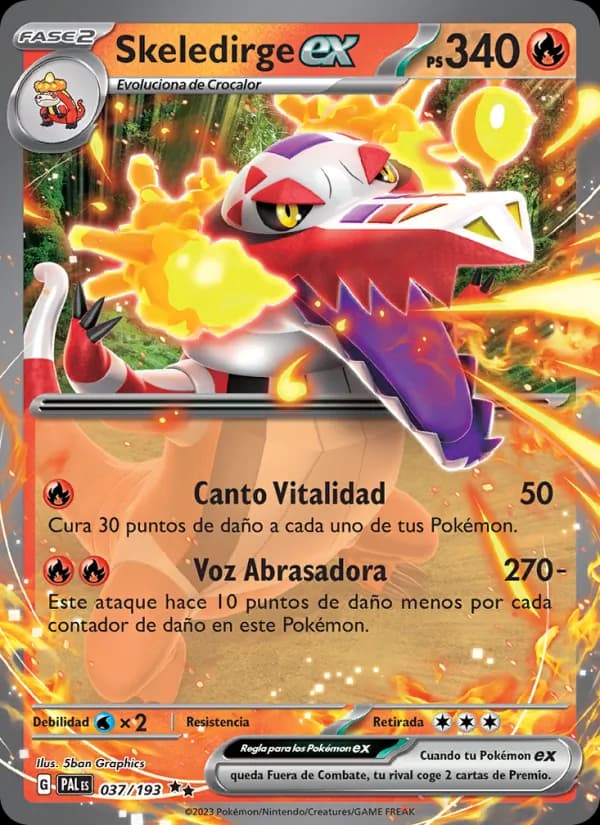 Skeledirge ex card in Spanish