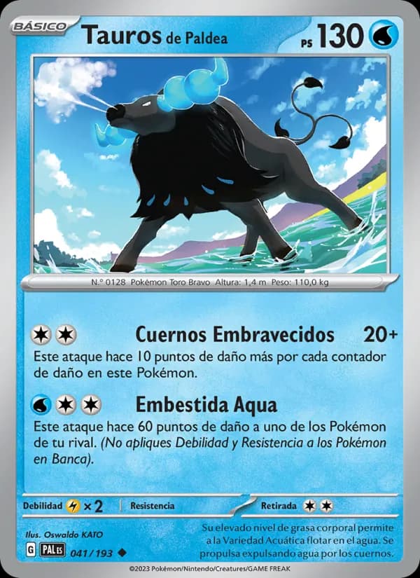 Tauros de Paldea card in Spanish