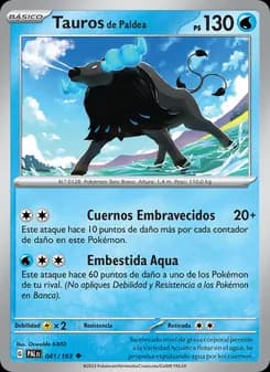 Tauros de Paldea card in Spanish