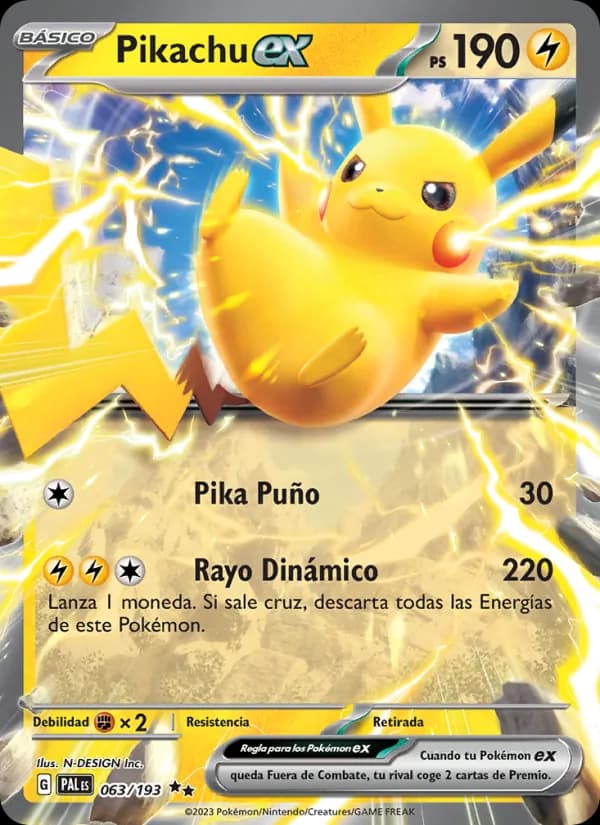 Pikachu ex card in Spanish