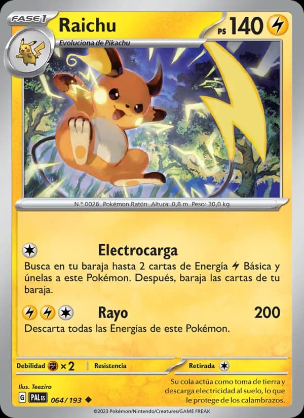 Raichu card in Spanish