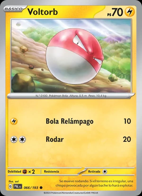 Voltorb card in Spanish
