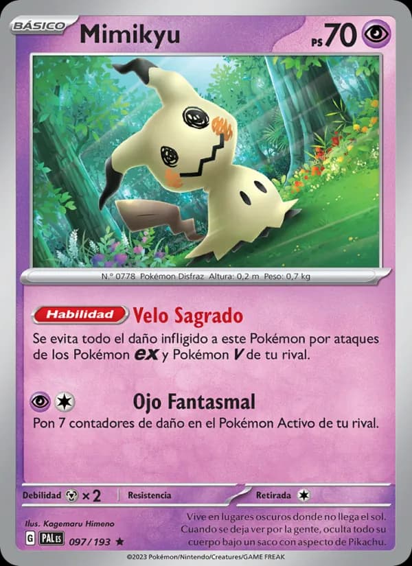 Mimikyu card in Spanish