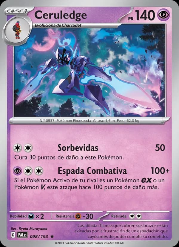 Ceruledge card in Spanish