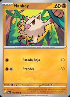 Mankey card in Spanish