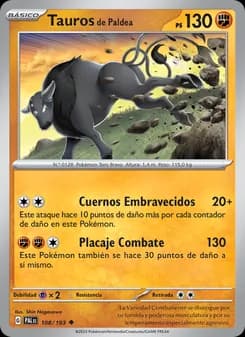 Tauros de Paldea card in Spanish