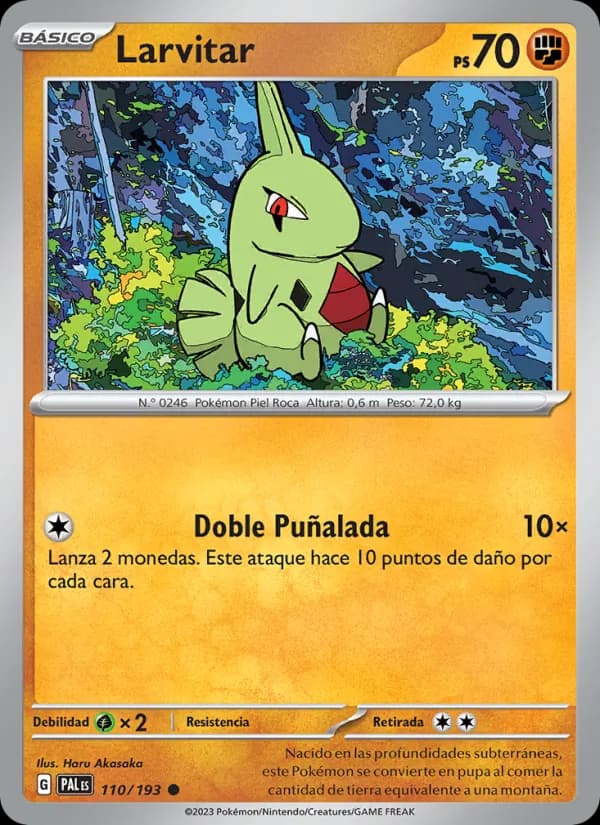 Larvitar card in Spanish