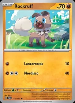 Rockruff card in Spanish