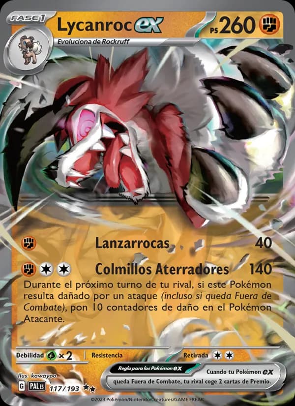 Lycanroc ex card in Spanish