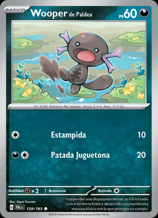 Wooper de Paldea card in Spanish