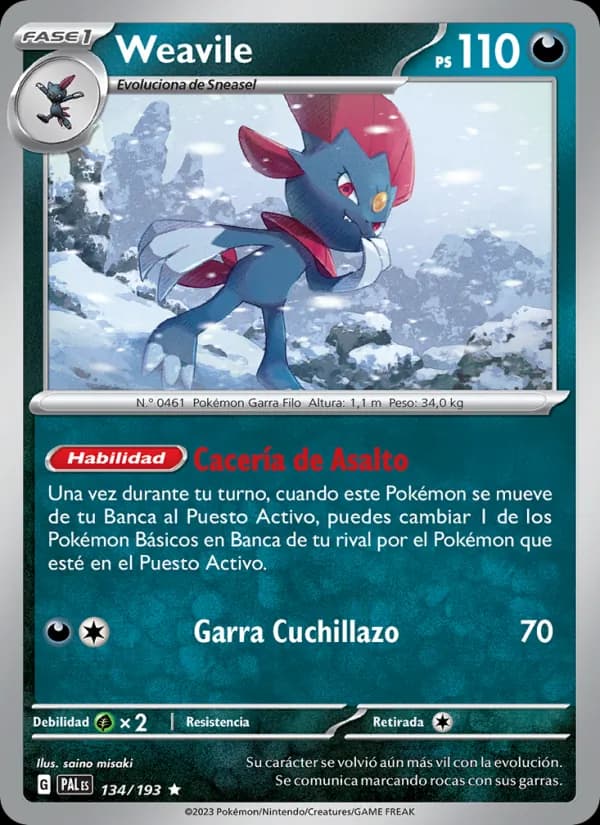 Weavile card in Spanish