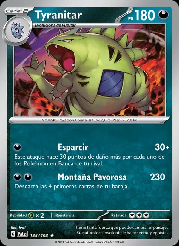 Tyranitar card in Spanish