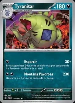 Tyranitar card in Spanish