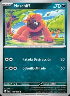 Maschiff card in Spanish