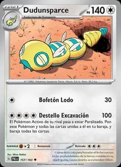 Dudunsparce card in Spanish