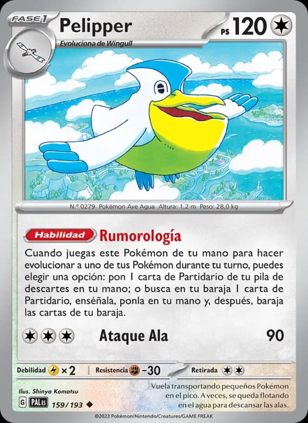 Pelipper card in Spanish