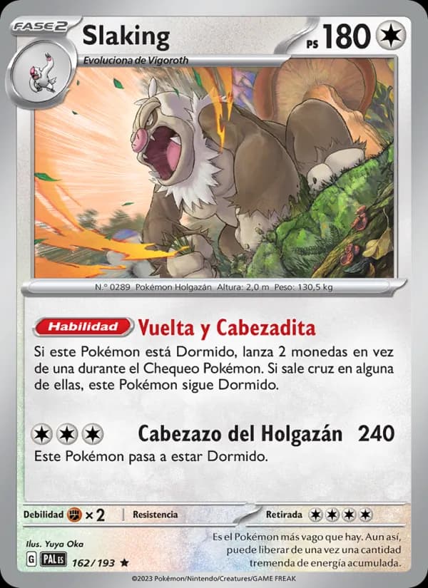 Slaking card in Spanish