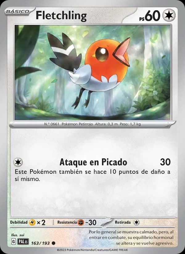 Fletchling card in Spanish