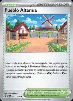 Pueblo Altamía card in Spanish