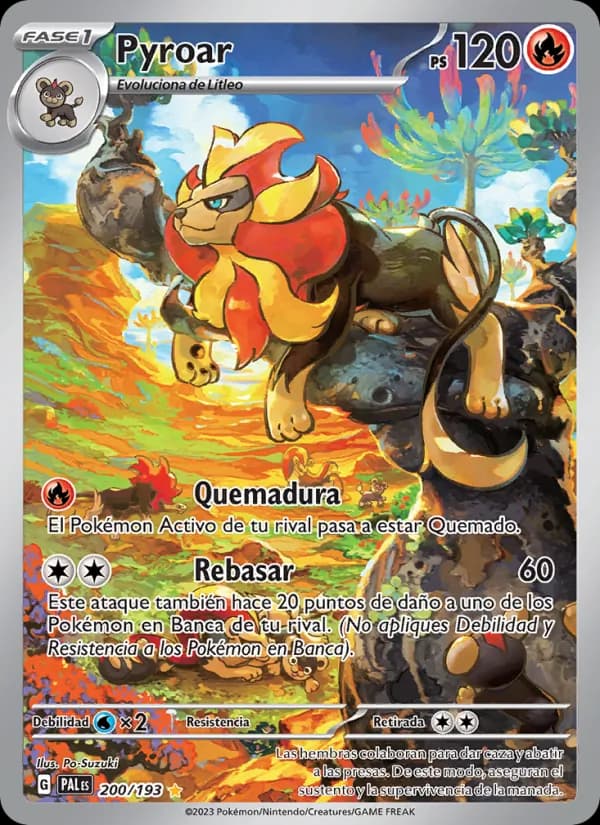 Pyroar card in Spanish