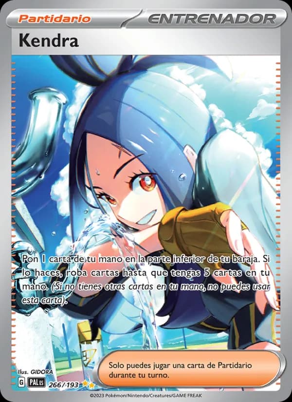 Kendra card in Spanish