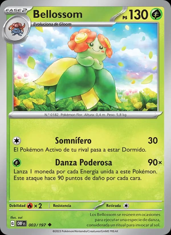 Bellossom card in Spanish