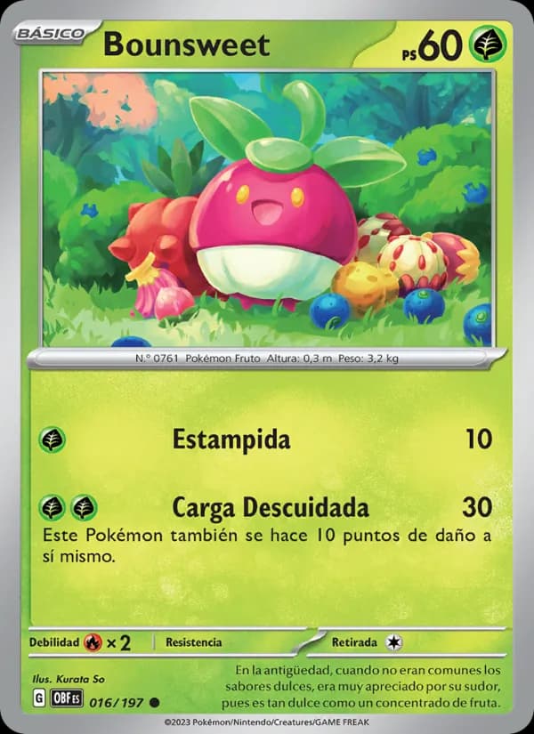 Bounsweet card in Spanish