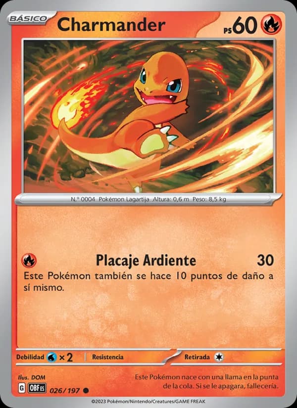 Charmander card in Spanish