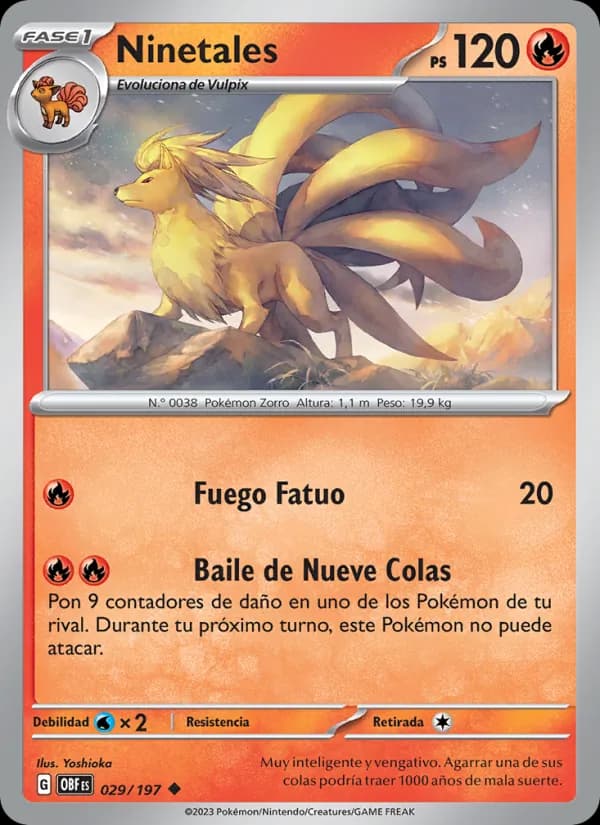 Ninetales card in Spanish