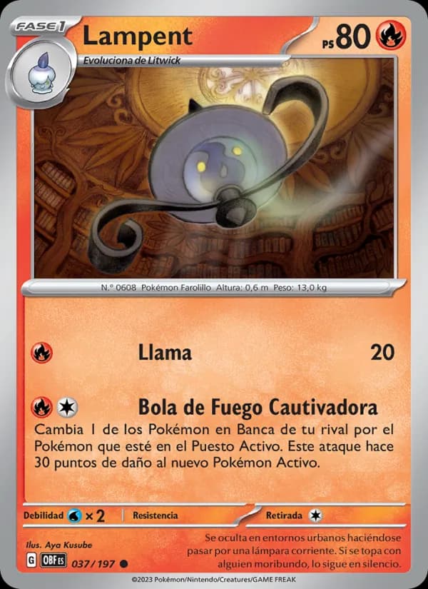 Lampent card in Spanish